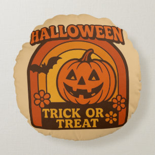 jaren 1970 Trick or treat Halloween Rond Kussen