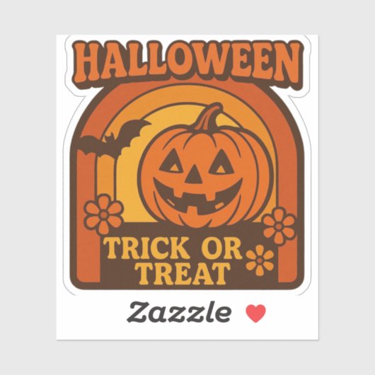 jaren 1970 Trick or treat Halloween Sticker (Vel)