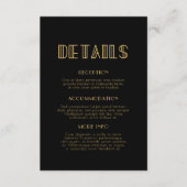 jaren '20 Art Deco bruiloft gastinformatie Informatiekaartje (Voorkant)