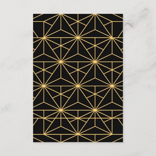 jaren '20 Art Deco bruiloft gastinformatie Informatiekaartje (Achterkant)