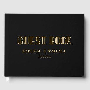 jaren '20 Art Deco eenvoudige bruiloft Gastenboek