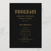 jaren '20 Art Deco eenvoudige bruiloft Programma (Voorkant)