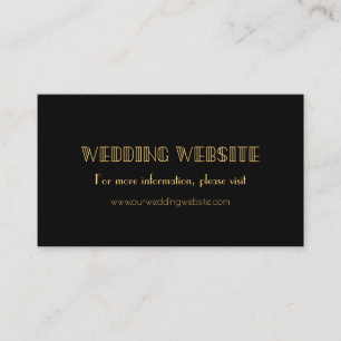  jaren '20 Art Deco eenvoudige bruiloft website ka Informatiekaartje