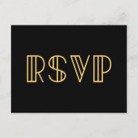 jaren '20 art deco eenvoudige RSVP