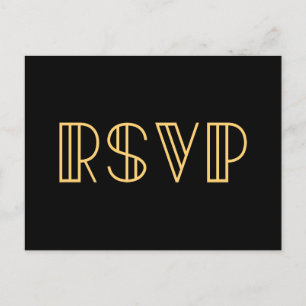  jaren '20 art deco eenvoudige RSVP Briefkaart