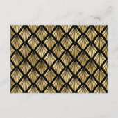 jaren '20 Deco Zwart Goud Bruiloft RSVP Informatiekaartje (Achterkant)