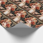 Jaren 20 flapper girl great gatsby zwart goud rood cadeaupapier (Hoek)