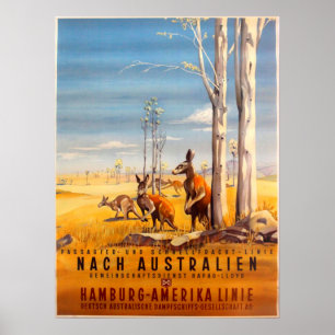  (jaren '30) Duits HAPAG-cruiseschema Poster
