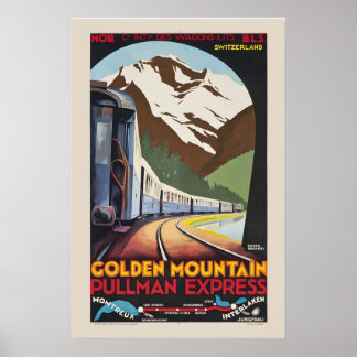 Jaren 30 Golden Mtn Pullman Express Vintage Stijl Poster