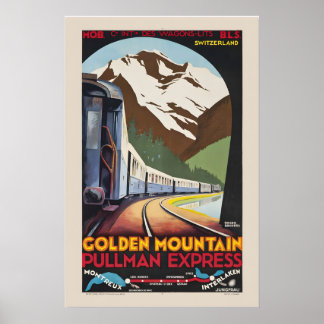 Jaren 30 Golden Mtn Pullman Express Vintage Stijl Poster