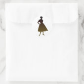 jaren '50 Dame Ronde Sticker (Tas)