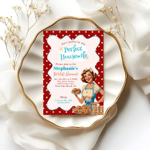 Jaren 50 De Perfecte Huisvrouw Retro Bruidsontbijt Kaart