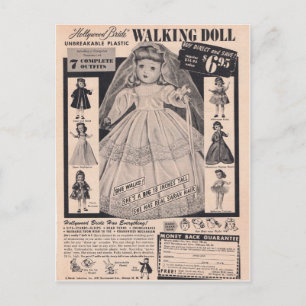 jaren '50 die de Bruid van Hollywood van Doll Briefkaart