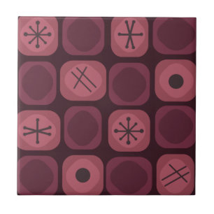 jaren '50: Mod Art Soft Cubes Bourgogne Tegeltje