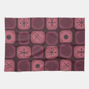 jaren '50: Mod Art Soft Cubes Bourgogne Theedoek