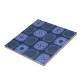 jaren '50: 'Mod Art Soft Cubes Navy Blue' Tegeltje (Zijkant)