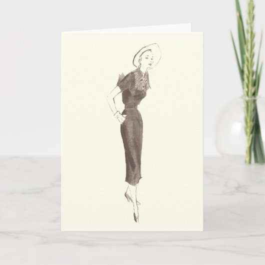 jaren '50 Mode - de Kaart van de Groet of van de (Voorkant)