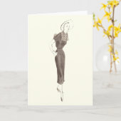 jaren '50 Mode - de Kaart van de Groet of van de (Gele Bloem)