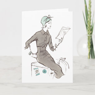 jaren '50 Mode - Groet of Notecard Kaart