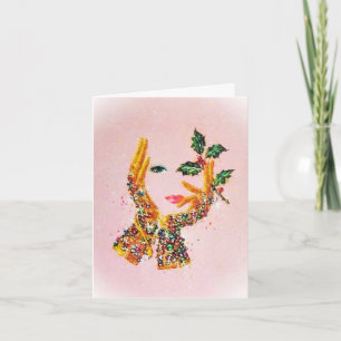 Jaren 50 Modebewuste Vrouw Holly 'Tis het Seizoen Kaart