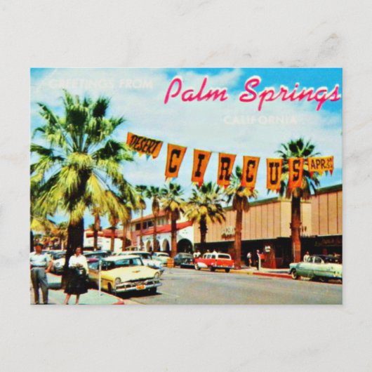  jaren 50 Palm Springs Briefkaart (Voorkant)