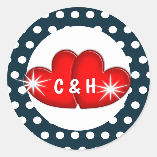 jaren '50 Vijftig Rockabilly Retro Cool Wedding Ronde Sticker (Voorkant)