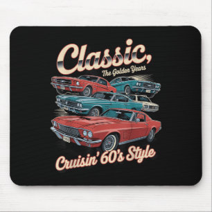 jaren '60 Auto T-shirt Clic Car Design voor Heren Muismat