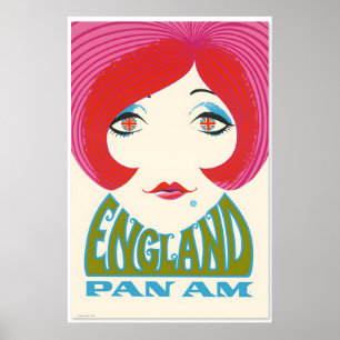 Jaren 60 “Engeland” Vintage Stijl Britse Vlag Reiz Poster