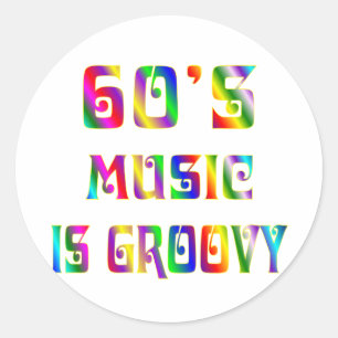 jaren '60 Muziek Ronde Sticker