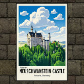 jaren '60 Neuschwanstein Castle Travel Poster