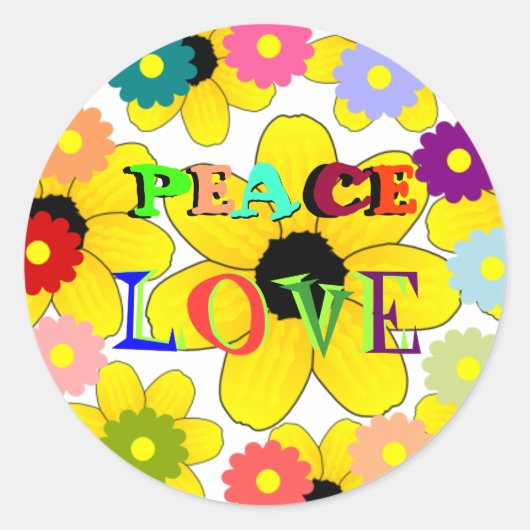 jaren '60: Peace and Love sticker (Voorkant)