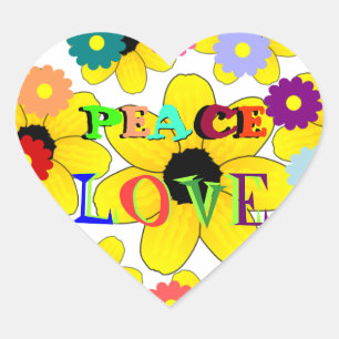 Jaren 60: Peace and Love sticker