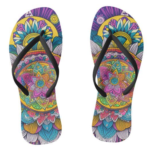 jaren '60 retro stijl teenslippers (Voetbed)