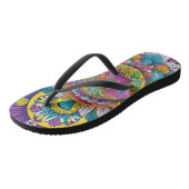 jaren '60 retro stijl teenslippers (Schuin)