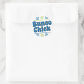 jaren '70 Bunco Chick Ronde Sticker (Tas)