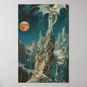 jaren 70 Dark Fantasy Book Hoesje Paper Art Po Poster