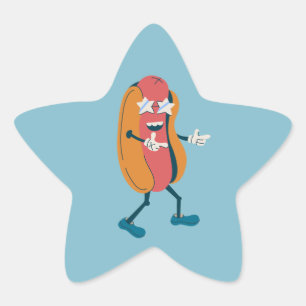 jaren 70 Groovy hotdog grappig Ster Sticker