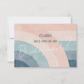  jaren 70 Rainbow Wedding Bridesmade Kaart (Voorkant)