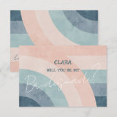  jaren 70 Rainbow Wedding Bridesmade Kaart (Voorkant / Achterkant)