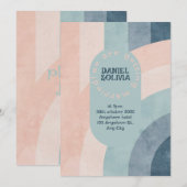  jaren 70 Rainbow Wedding Kaart (Voorkant / Achterkant)