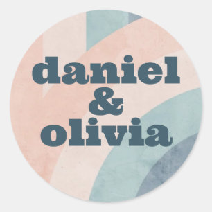 jaren 70 Rainbow Wedding Ronde Sticker