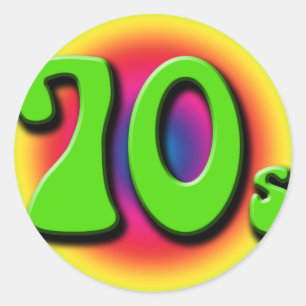 jaren 70 ronde sticker