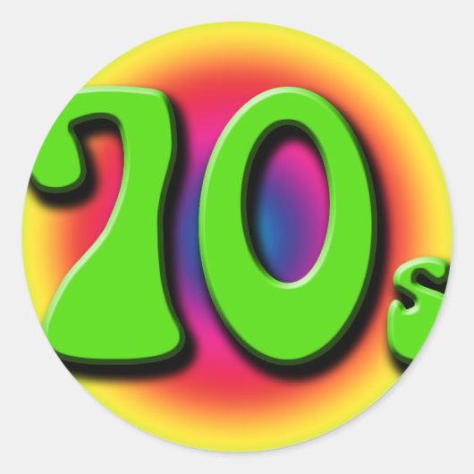 jaren 70 ronde sticker (Voorkant)
