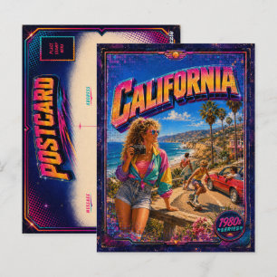 Jaren 80 California ansichtkaart 80s retro Briefkaart