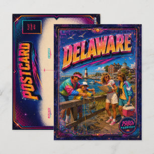 Jaren 80 Delaware ansichtkaart 80s retro Briefkaart