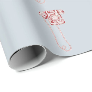 jaren '80 draaischijf-telefoon cadeaupapier