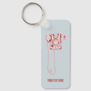 jaren '80 draaischijf-telefoon sleutelhanger
