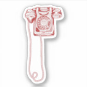 jaren '80 draaischijf-telefoon sticker (Voorkant)