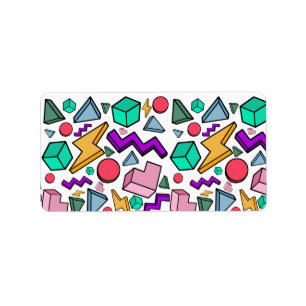 jaren '80 esthetische retro etiket