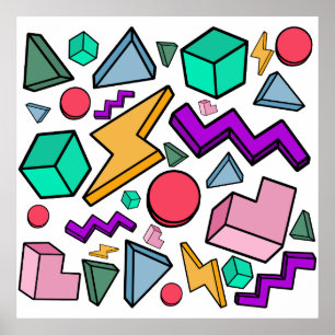 jaren '80 esthetische  retro poster